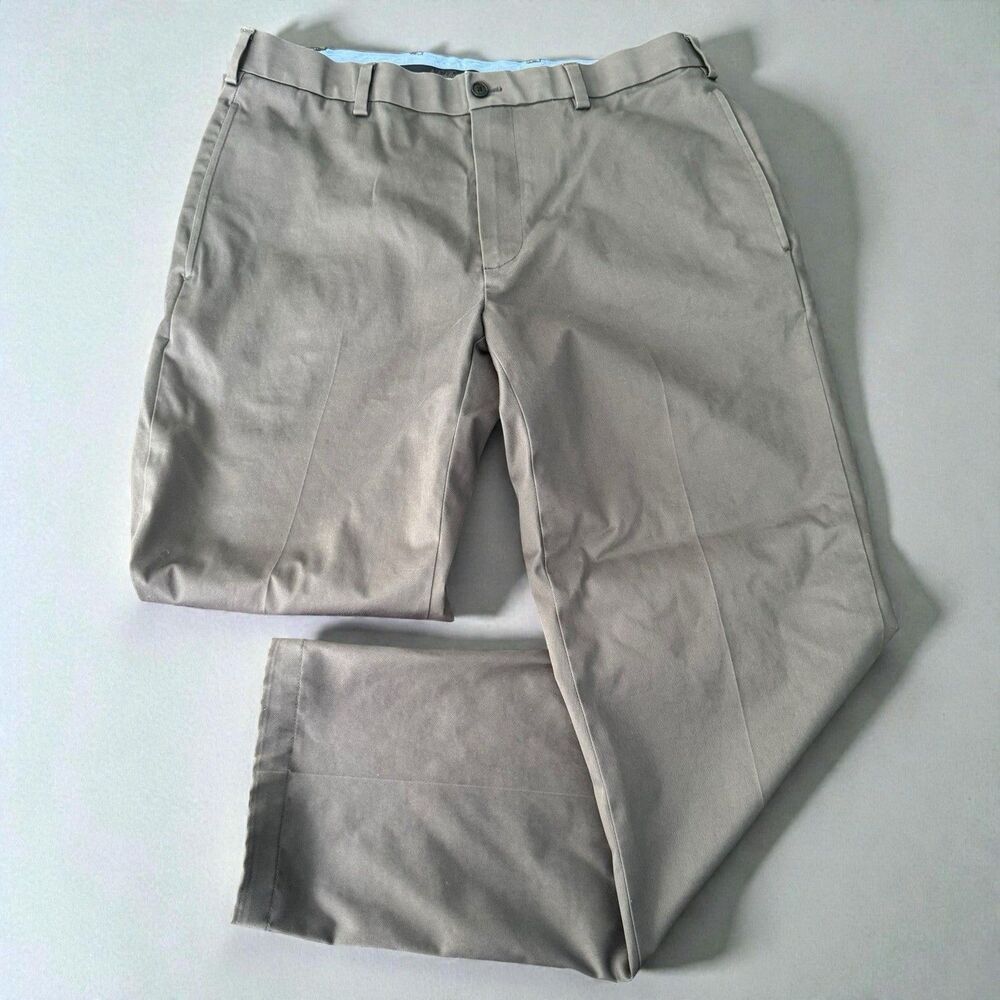 Brooks Brothers Advantage Chino Pants Clark Fit Mens 34 Lightweight Stretch Flat